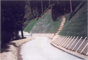 林道木材使用部門で平成17年度に日本林道協会長賞を受賞した西郷村の石峠線１